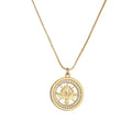 Geometric Copper Pendant Necklace with Zirconia Heart