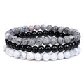 Trendy 6mm Natural Stone Bracelet Set with Rose Quartz