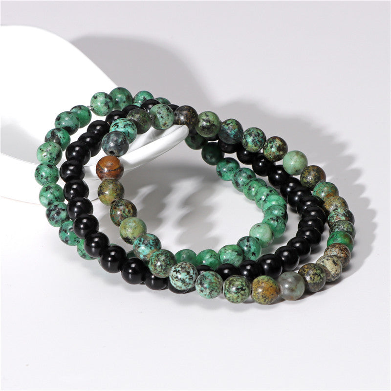 Trendy 6mm Natural Stone Bracelet Set with Rose Quartz